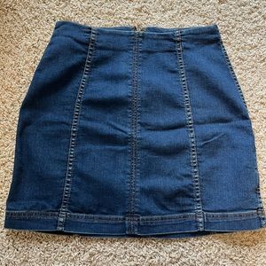 Free People Modern Femme Mini Skirt Pencil Denim Skirt